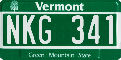 VT license plate NKG341