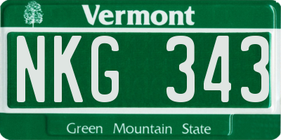 VT license plate NKG343