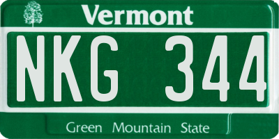 VT license plate NKG344