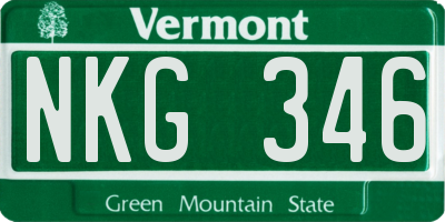 VT license plate NKG346