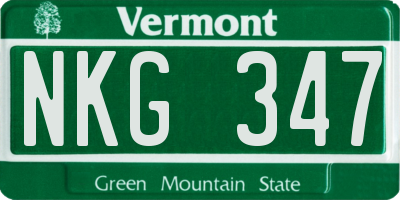 VT license plate NKG347