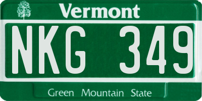 VT license plate NKG349
