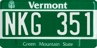 VT license plate NKG351