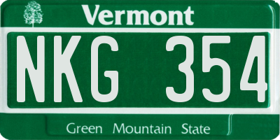 VT license plate NKG354