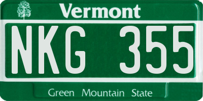 VT license plate NKG355