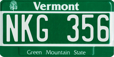 VT license plate NKG356