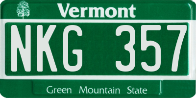 VT license plate NKG357
