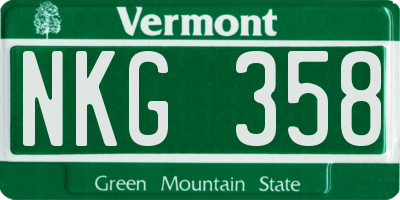 VT license plate NKG358