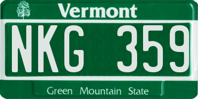 VT license plate NKG359