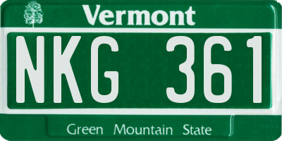 VT license plate NKG361