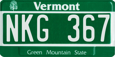 VT license plate NKG367