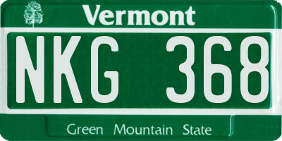 VT license plate NKG368