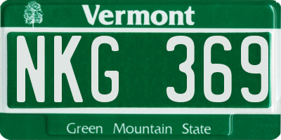 VT license plate NKG369