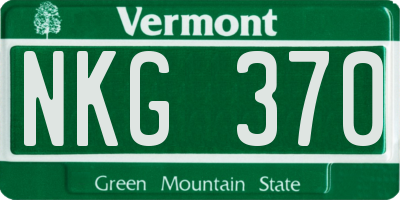VT license plate NKG370