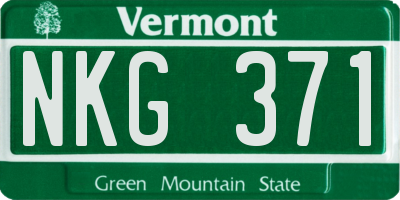 VT license plate NKG371