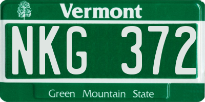 VT license plate NKG372
