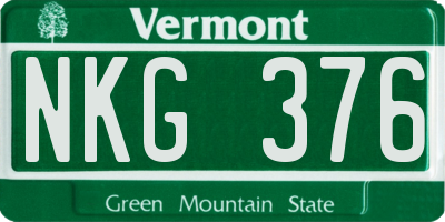 VT license plate NKG376