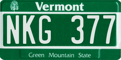 VT license plate NKG377