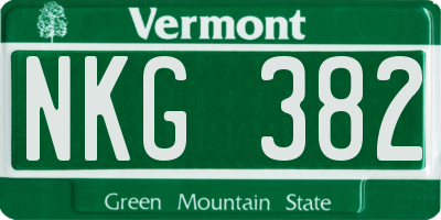 VT license plate NKG382