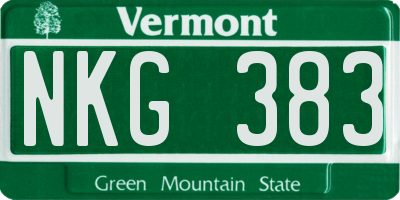 VT license plate NKG383