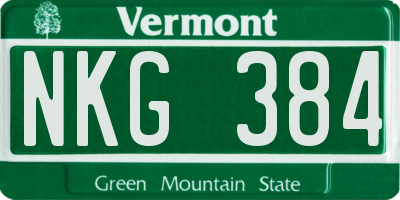 VT license plate NKG384