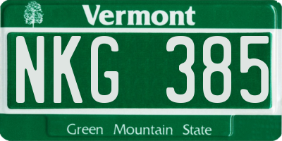 VT license plate NKG385