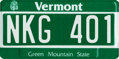 VT license plate NKG401