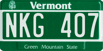 VT license plate NKG407