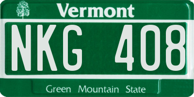 VT license plate NKG408