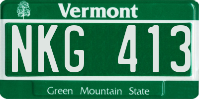 VT license plate NKG413