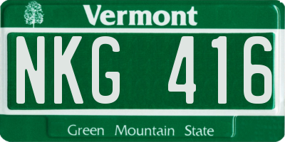 VT license plate NKG416