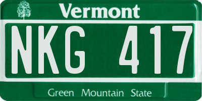 VT license plate NKG417