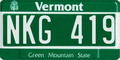 VT license plate NKG419