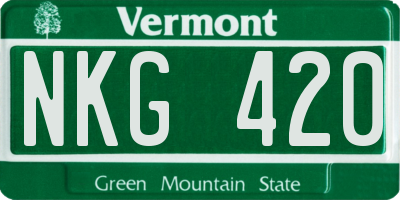 VT license plate NKG420