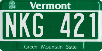 VT license plate NKG421