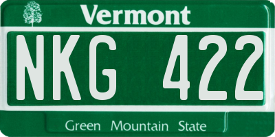 VT license plate NKG422