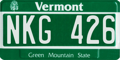 VT license plate NKG426