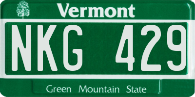 VT license plate NKG429