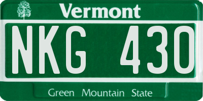 VT license plate NKG430