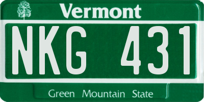 VT license plate NKG431