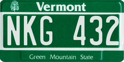 VT license plate NKG432