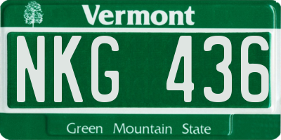 VT license plate NKG436
