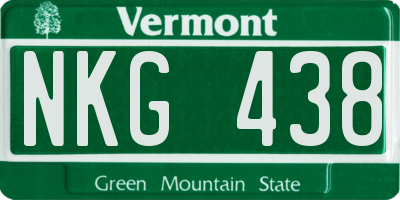 VT license plate NKG438