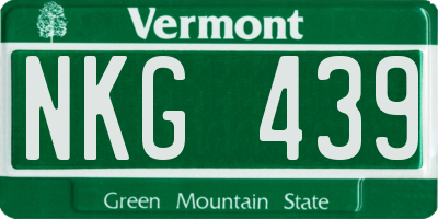 VT license plate NKG439