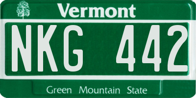 VT license plate NKG442