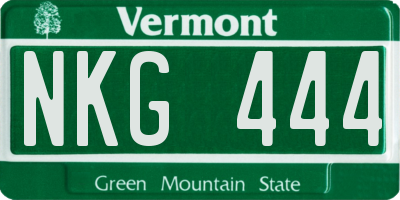 VT license plate NKG444