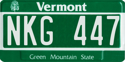 VT license plate NKG447