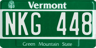 VT license plate NKG448