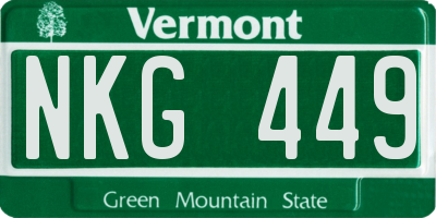 VT license plate NKG449