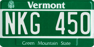 VT license plate NKG450